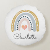 ボホパーソナライズされたウータカラー虹 ラウンドクッション (裏面)