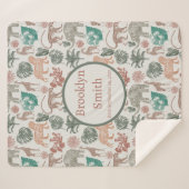 ボホパーソナライズされたジャングルサファリ シェルパブランケット (正面(横))