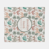 ボホパーソナライズされたジャングルサファリ フリースブランケット (正面(横))