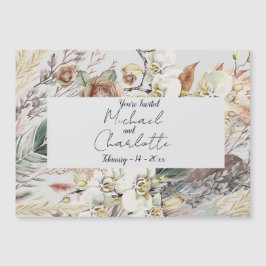 ボホパーソナライズされたスタイル結婚ズ マグネット招待状