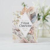 ボホパーソナライズされたスタイル結婚ズ 招待状 (スタンド正面)