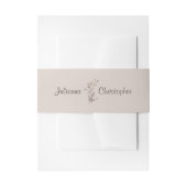 ボホパーソナライズされたニュートラルワイルドフラワー結婚ズ 招待状ベリーバンド (正面例)