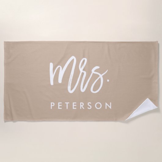 ボホパーソナライズされたバチェロレッテ花嫁ハネムーン ビーチタオル (正面)