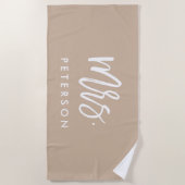 ボホパーソナライズされたバチェロレッテ花嫁ハネムーン ビーチタオル (正面)