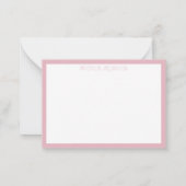 ボホパーソナライズされたピンクのモダン花柄 ノートカード (裏面)