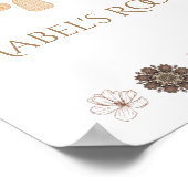 ボホパーソナライズされたフローラガールズモノグラム ポスター (角)