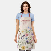ボホパーソナライズされたフローラ野草園 エプロン (着用した状態)