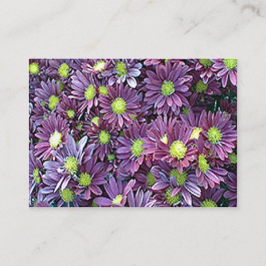 ボホパーソナライズされたブラック&パープルデイズフローラ 名刺 (裏面)