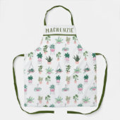 ボホパーソナライズされたプラントピンクレディ エプロン (正面)