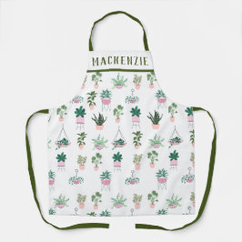 ボホパーソナライズされたプラントピンクレディ エプロン