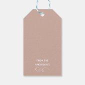 ボホパーソナライズされたベージュホワイト恵みギフトラベル ギフトタグ (裏面)