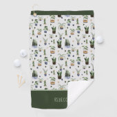 ボホパーソナライズされたポッテッドハウスプラントパターン ゴルフタオル (インサイチュ)