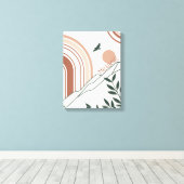 ボホパーソナライズされたモダンボタニカルミニマル主義者 キャンバスプリント (インサイチュ (ウッドフロア))