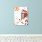 ボホパーソナライズされたモダンボタニカルミニマル主義者 キャンバスプリント (インサイチュ (ウッドフロア))