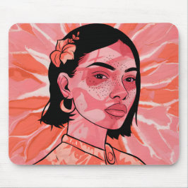ボホパーソナライズされたモダンミニマフェミニンルアート マウスパッド