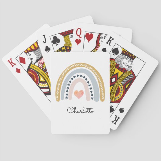 ボホパーソナライズされたレインボーウォーター色 トランプ (裏面)