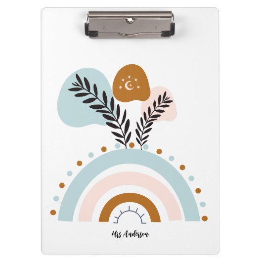 ボホパーソナライズされたレインボーカスタムウ クリップボード (正面)