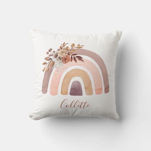 ボホパーソナライズされたレインボーガールズルーム クッション (正面)