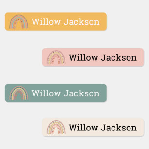 ボホパーソナライズされたレインボースクール名ラベル ラベル