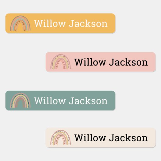 ボホパーソナライズされたレインボースクール名ラベル ラベル (グループ)