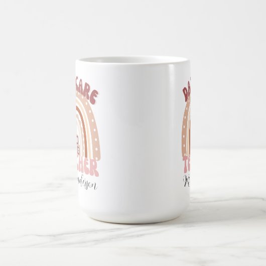 ボホパーソナライズされたレインボーデイケア先生 コーヒーマグカップ (中央)