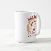 ボホパーソナライズされたレインボーデイケア先生 コーヒーマグカップ (正面右)