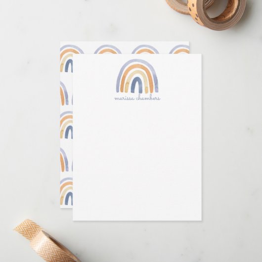 ボホパーソナライズされたレインボーフラットノートカード ノートカード (正面/裏面インサイチュ)