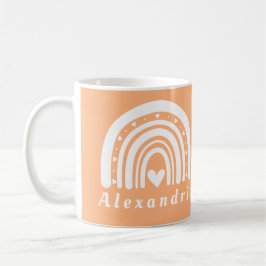 ボホパーソナライズされたレインボー コーヒーマグカップ