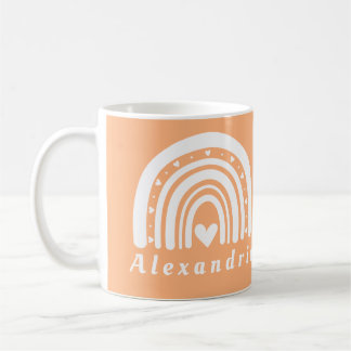 ボホパーソナライズされたレインボー コーヒーマグカップ