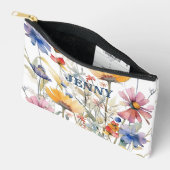 ボホパーソナライズされたワイルドフラワーズプリントカットソーバッグ アクセサリーポーチ (見開き)
