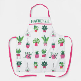 ボホパーソナライズされたーの植物が女性のパターン エプロン