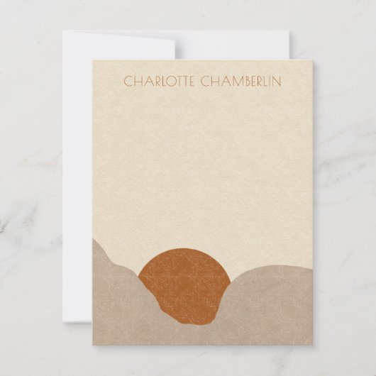 ボホパーソナライズされた砂漠の太陽ノートカード ノートカード (正面)