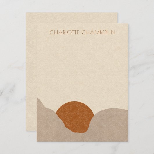 ボホパーソナライズされた砂漠の太陽ノートカード ノートカード (正面/裏面)