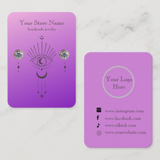 ボホパーソナライズされた神秘的ジュエリー表示 名刺 (正面/裏面)