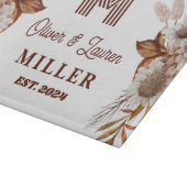 ボホパーソナライズされた素朴フローラモノグラム対 カッティングボード (角)