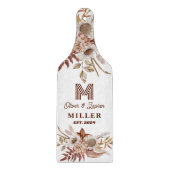 ボホパーソナライズされた素朴フローラモノグラム対 カッティングボード (正面)