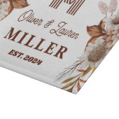 ボホパーソナライズされた素朴フローラモノグラム対 カッティングボード (角)