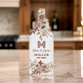 ボホパーソナライズされた素朴フローラモノグラム対 カッティングボード