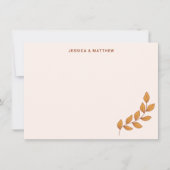 ボホパーソナライズされた自然つる植物カスタム結婚式名 サンキューカード (正面)