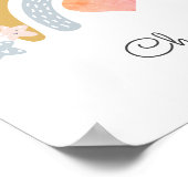 ボホパーソナライズされた虹の名前誕生日 ポスター (角)