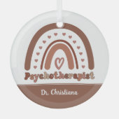 ボホパーソナライズされた虹の心理療法士 ガラスオーナメント (正面)