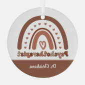 ボホパーソナライズされた虹の心理療法士 ガラスオーナメント (裏面)