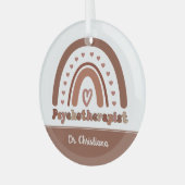 ボホパーソナライズされた虹の心理療法士 ガラスオーナメント (正面左)