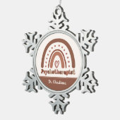 ボホパーソナライズされた虹の心理療法士 スノーフレークピューターオーナメント (右)