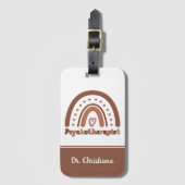 ボホパーソナライズされた虹の心理療法士 ラゲッジタグ (正面縦)
