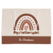 ボホパーソナライズされた虹の心理療法士 ラージペーパーバッグ (正面)