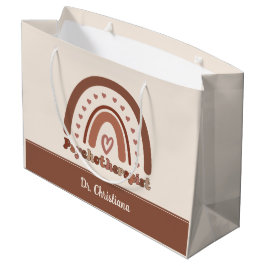 ボホパーソナライズされた虹の心理療法士 ラージペーパーバッグ