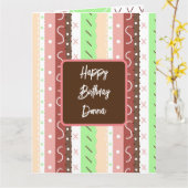 ボホパーソナライズされた誕生日お洒落 カード (黄色い花)