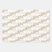 ボホパーソナライズされた赤面バラ金ゴールドキンセアニェラ ラッピングペーパーシート (正面)