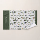 ボホパーソナライズされた鉢植え模様 バスタオルセット (ハンドタオル)